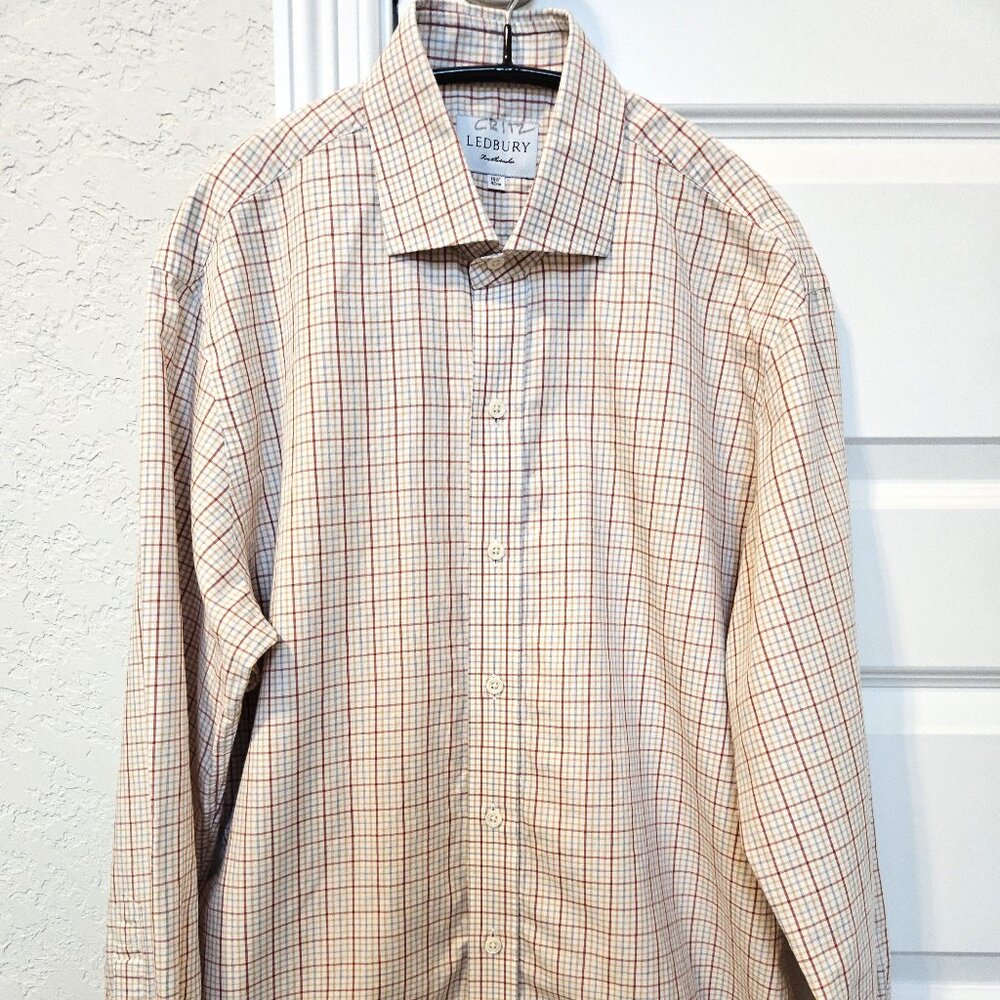 Ledbury men's size 16.5/34 plaid dress shirt
